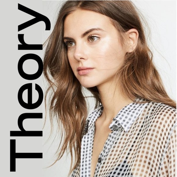 Theory Tops - Theory Gingham Sheer Button Down